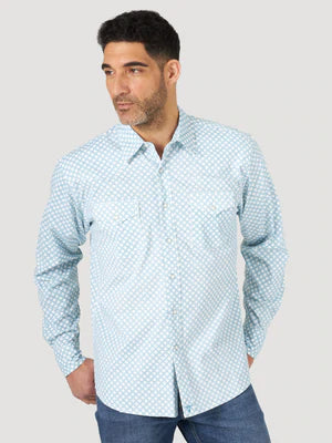Men's Blue/Teal Wrangler 20X Advanced Shirt