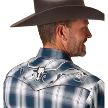 Load image into Gallery viewer, Men&#39;s Roper Blue Plaid Button Up
