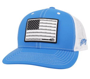 Hooey Liberty Roper Blue American Flag Trucker Cap