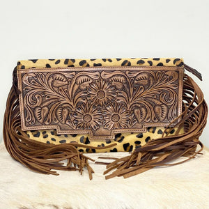 Cheetah Tooled Leather Handbag