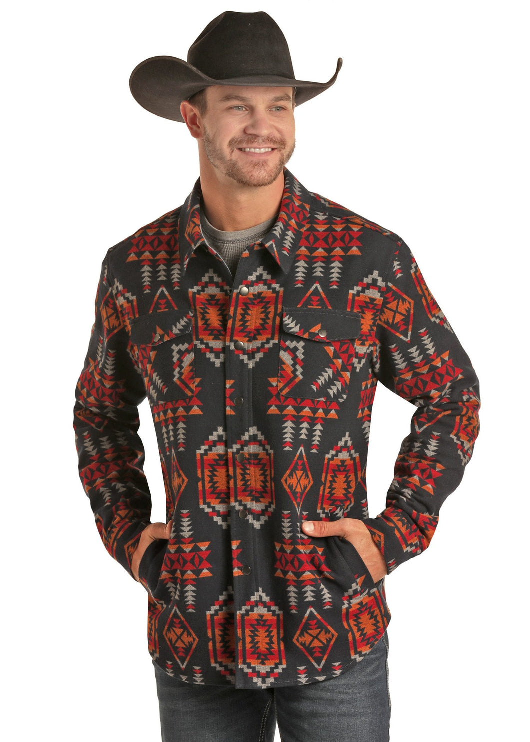 Rock & Roll Cowboy Aztec Shirt Jacket