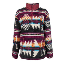 Load image into Gallery viewer, Hooey Women&#39;s Black with Burgundy Fleece Pullover