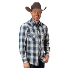 Load image into Gallery viewer, Men&#39;s Roper Blue Plaid Button Up
