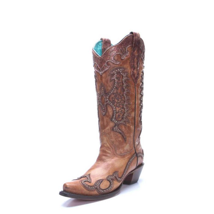 Women's Corral Sand Overlay & Embr. & Studs