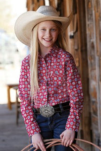 Girls Pink Medallion Print Shirt