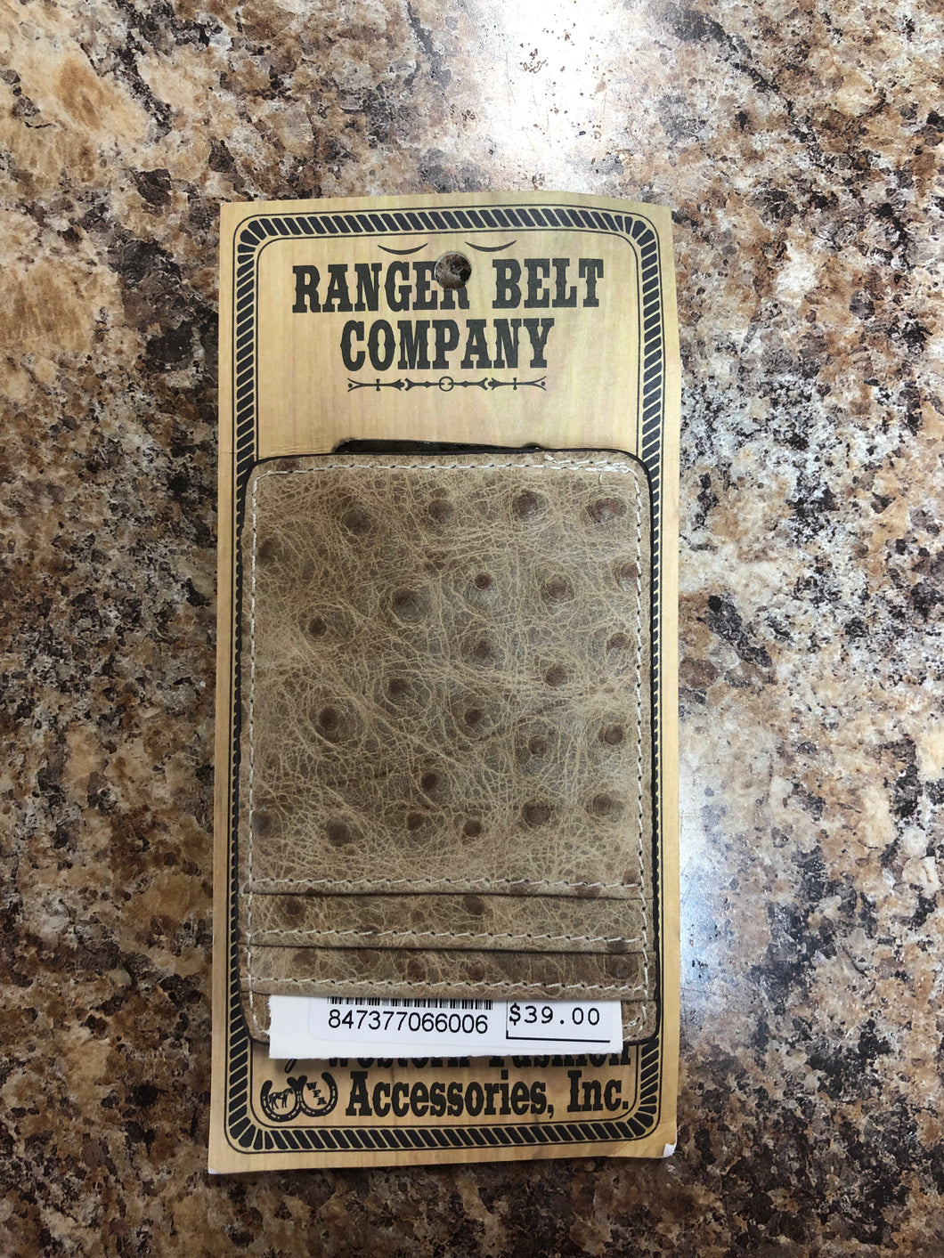 Ranger Ostrich Money Clip Wallet