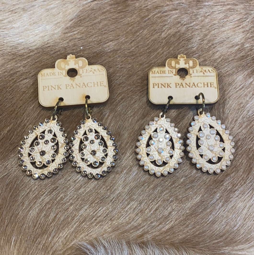 Pearl White Mini Crackle Earrings
