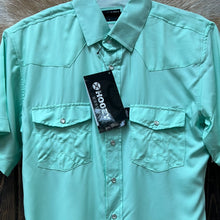 Load image into Gallery viewer, Men’s Sea Foam Short Sleeve Pearl Snap