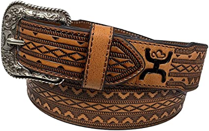 Hooey Geometric Tooled Belt