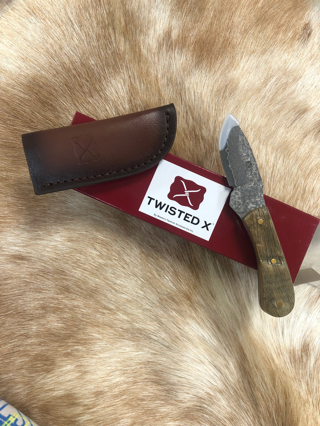 Twisted X Ram Horn Straight Blade Knife