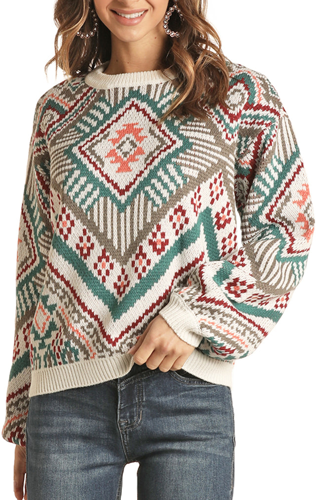 Rock and Roll Multi Color Aztec Sweater