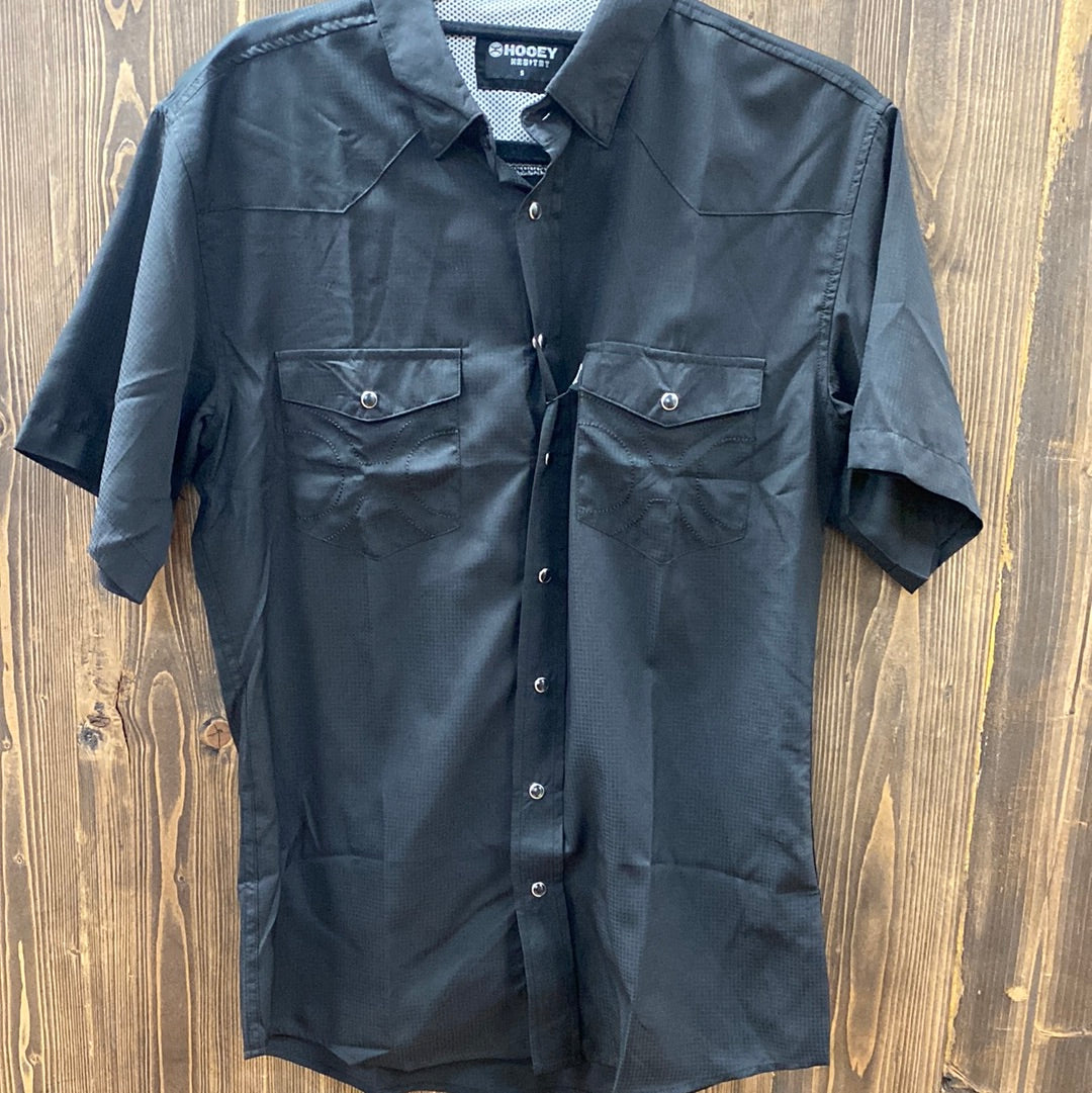 Black Short Sleeve Pearl Snap Shirt. – Rustic Soul