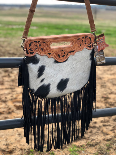 Cowhide Fringe Handbag