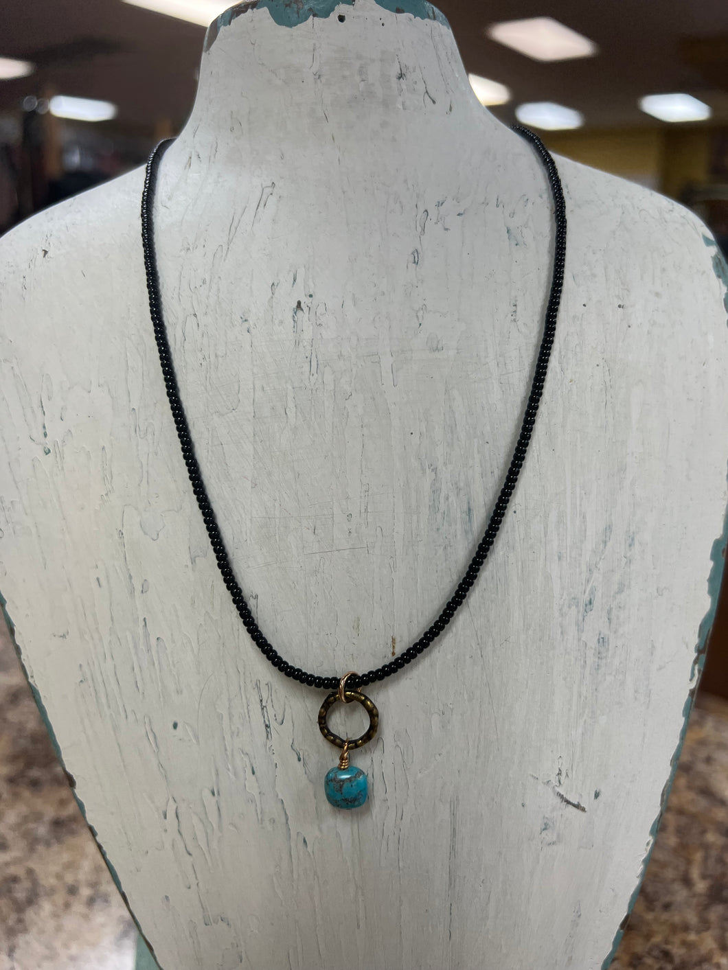 J.Forks Beaded Black Necklace