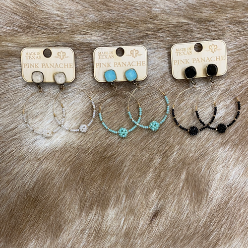 Pink Panache Beaded Hoops