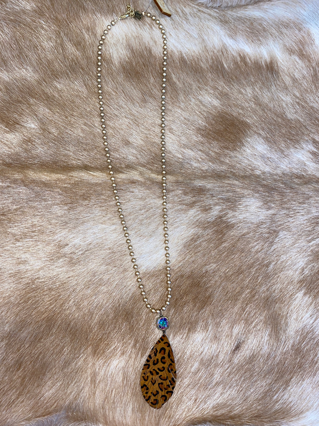 Opal/Bronze Leopard Necklace
