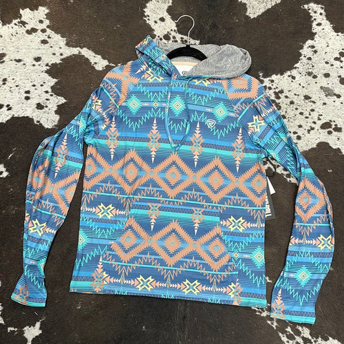 Women’s Aztec Light Blue Hoodie