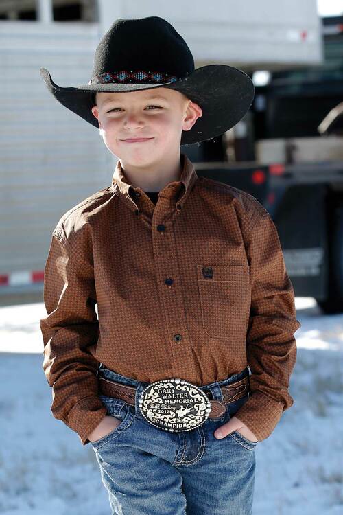 Youth Boys Copper Cinch Button Up