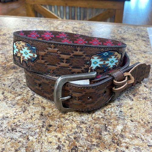 Red Dirt Buffalo Tooled Belt