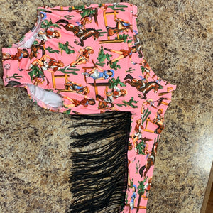 Pink Cowgirl Fringe Leo