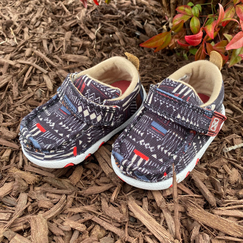 Toddler Twisted X Black Multi Aztec Moc