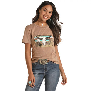Rock and Roll Cow Skull Graphic Tee