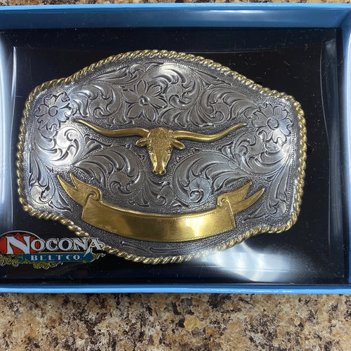 Rope Edge Longhorn Buckle