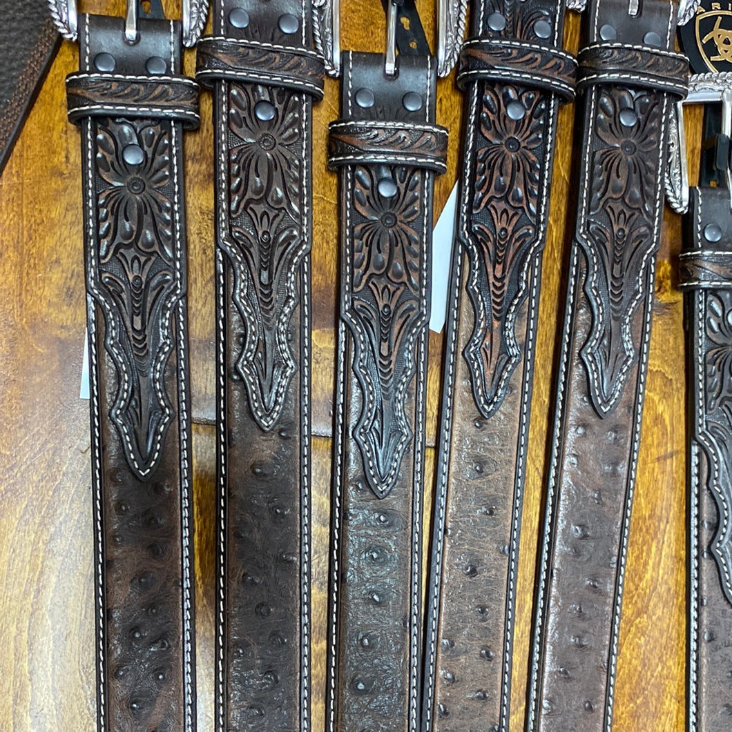 Ariat Ostrich Tooled Belt.