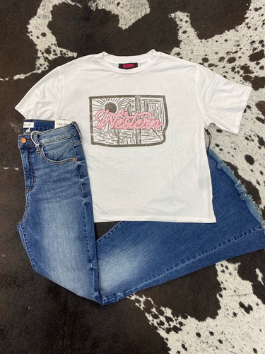 Rock&Roll White “Western” Tee