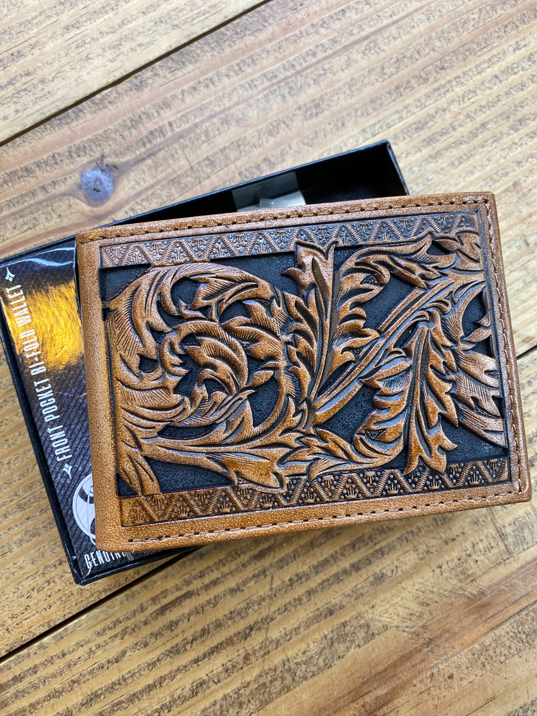 Hooey Floral Tooled BiFold Wallet