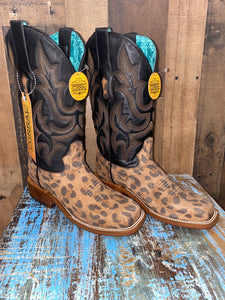 Corral Women's Leopard & Black Square Toe Boots