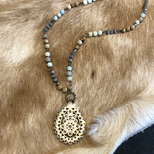 Santa Fe 38" Necklace w/ Light Silk Crystals