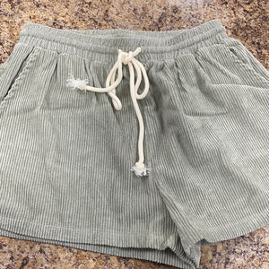 CORDUROY CINCHED SHORTS