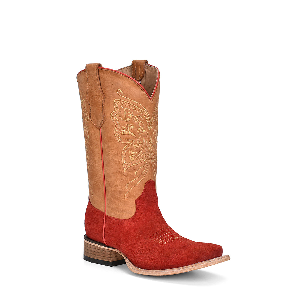 Teen Red Suede Butterfly Boot