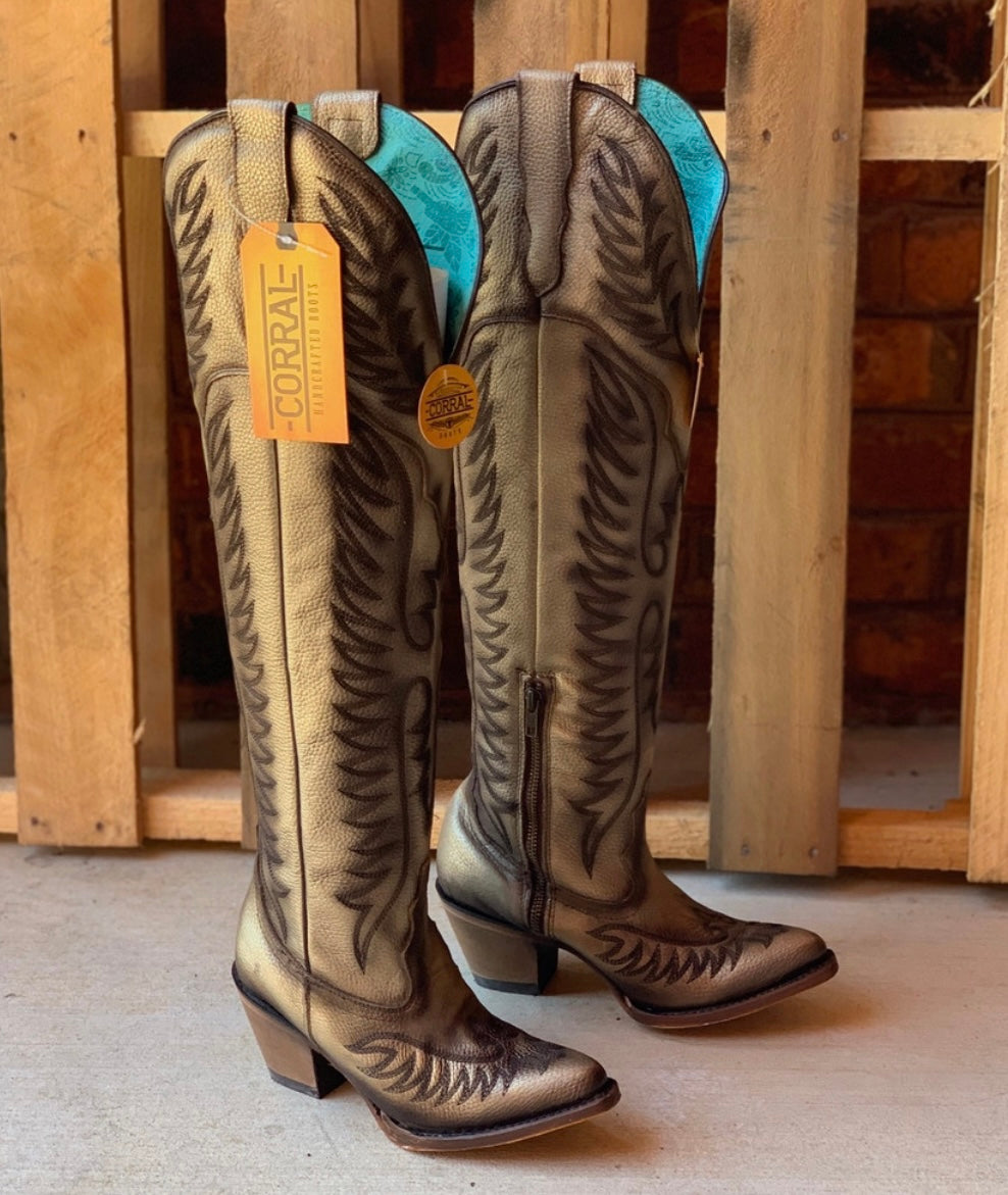 Corral OTK Gold Embroidery Boot