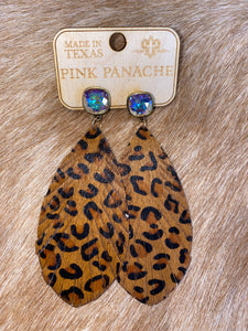 Opal/Bronze Leopard Feather Earrings