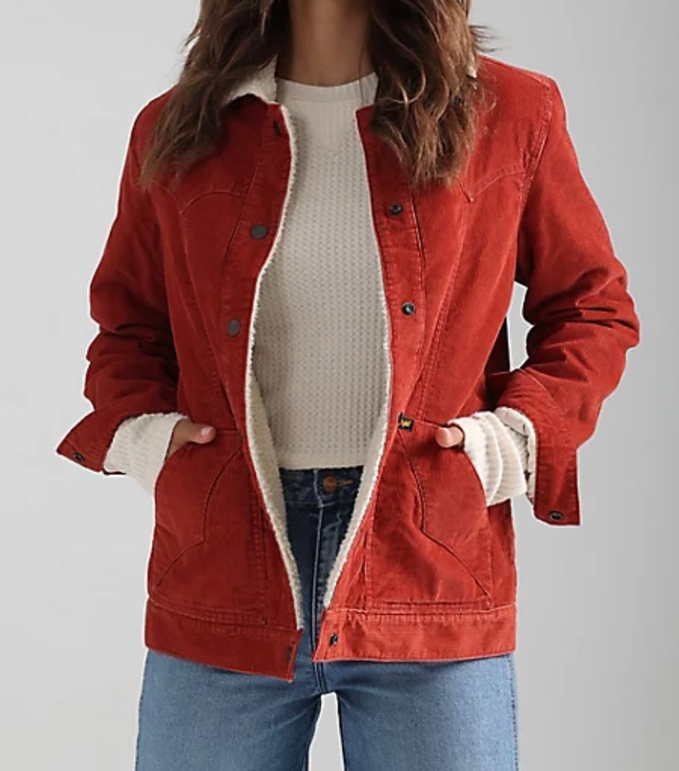 Women’s Red Retro Sherpa Jacket
