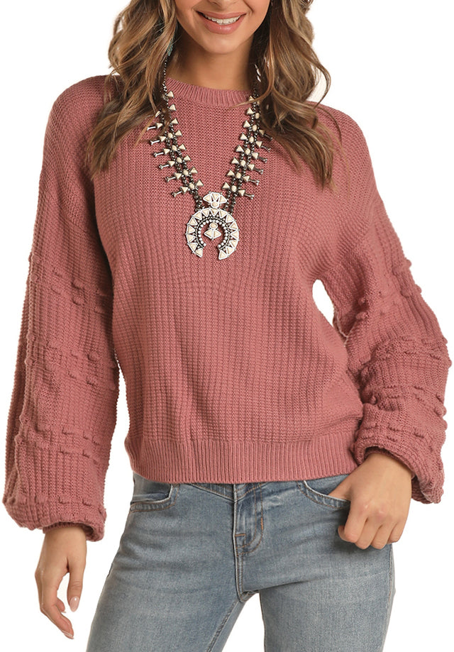 Rock and Roll Rose Dot Sleeve Sweater