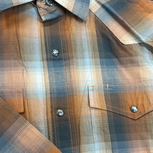 Load image into Gallery viewer, Men’s Roper Copper Plaid Snap Up
