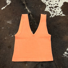 Load image into Gallery viewer, Ribbed V-Neck Cropped Tank Top