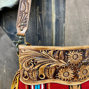 Red Aztec Saddle Blanket Bag