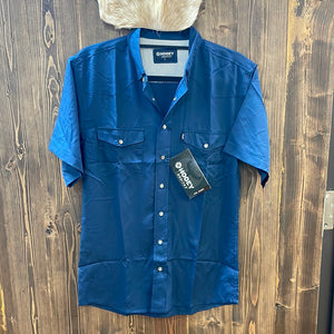 Hooey Navy Short Sleeve Pearl Snap