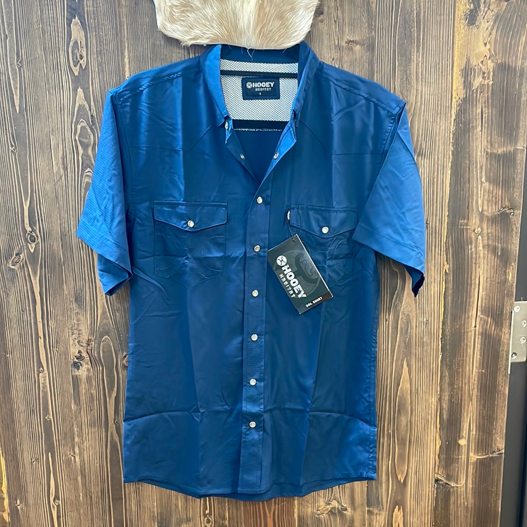 Hooey Navy Short Sleeve Pearl Snap
