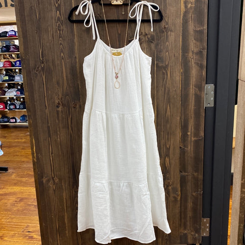 White Cotton Knit Dress