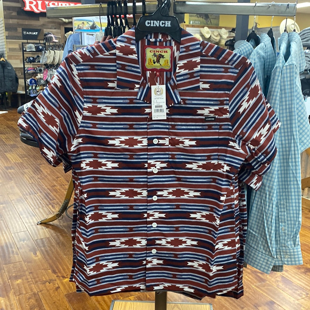 Cinch Men’s Red Camp Shirt