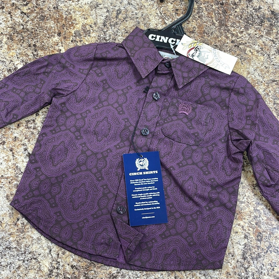 Baby Boy’s Purple Button Up Cinch