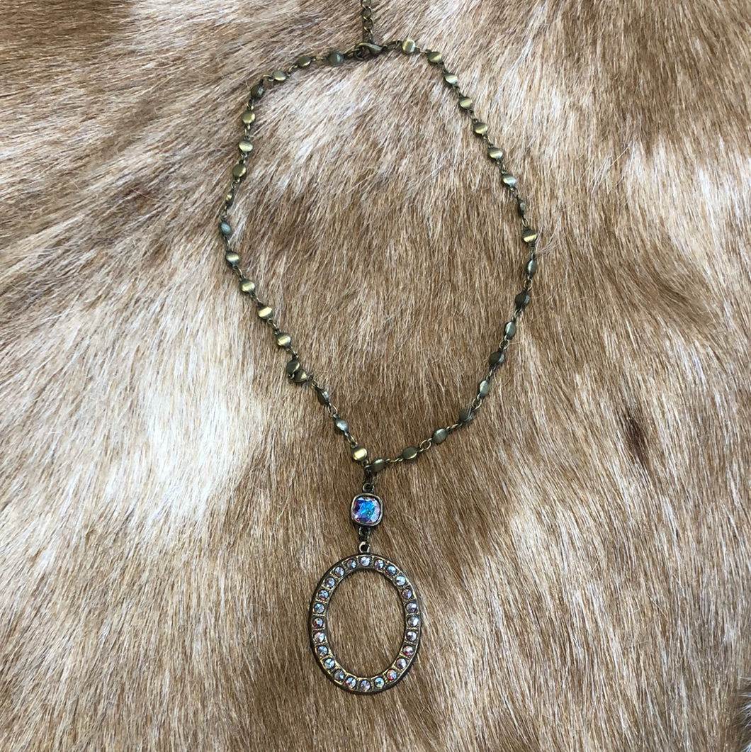 Bronze Open Oval Necklace