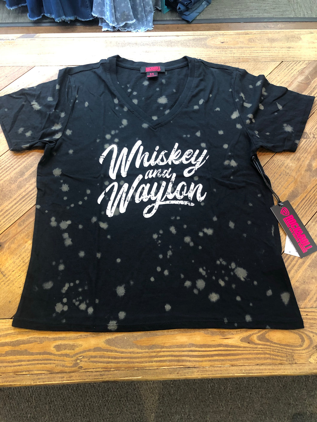 Whiskey and Waylon Bleached Tee
