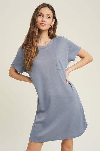 Wishlist Waffle Knit T-Shirt Dress