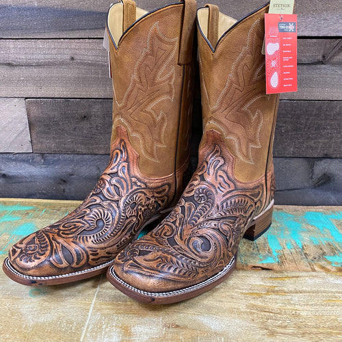 Men’s Stetson Hand-tooled Leather Boot